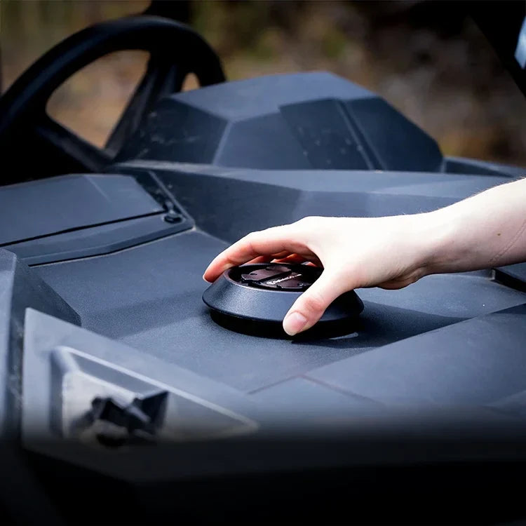 The mini disc mountable cup holder that can lock drinks onto any flat surface.