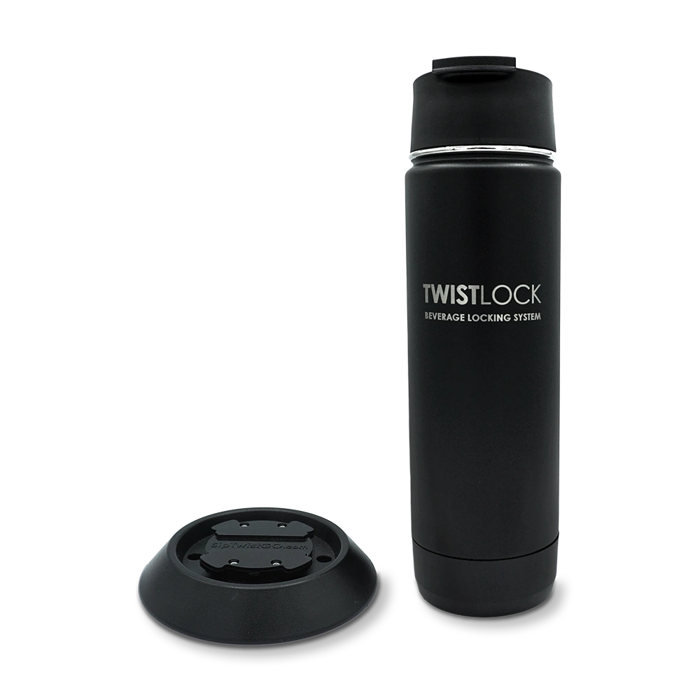 Insulated 20oz canteen combo pack with flat mount attachable locking cup holder.