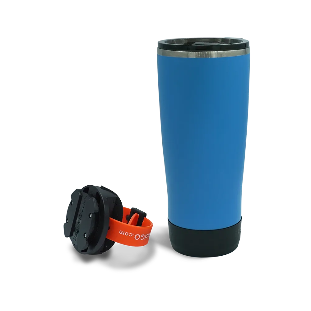 Secure Bar Mount Cup Holder and 22oz Insulated Tumbler in Crater Lake Blue combo Pack.