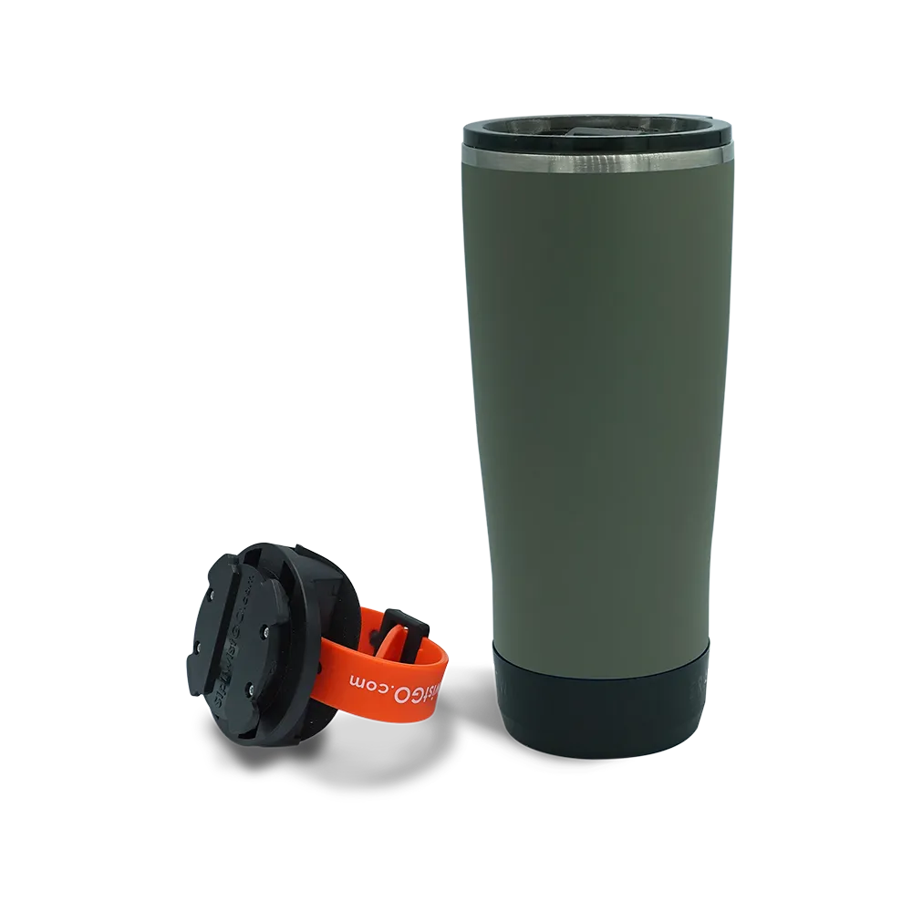 Secure Bar Mount Cup Holder and 22oz Insulated Tumbler in Trailhead Green combo Pack.