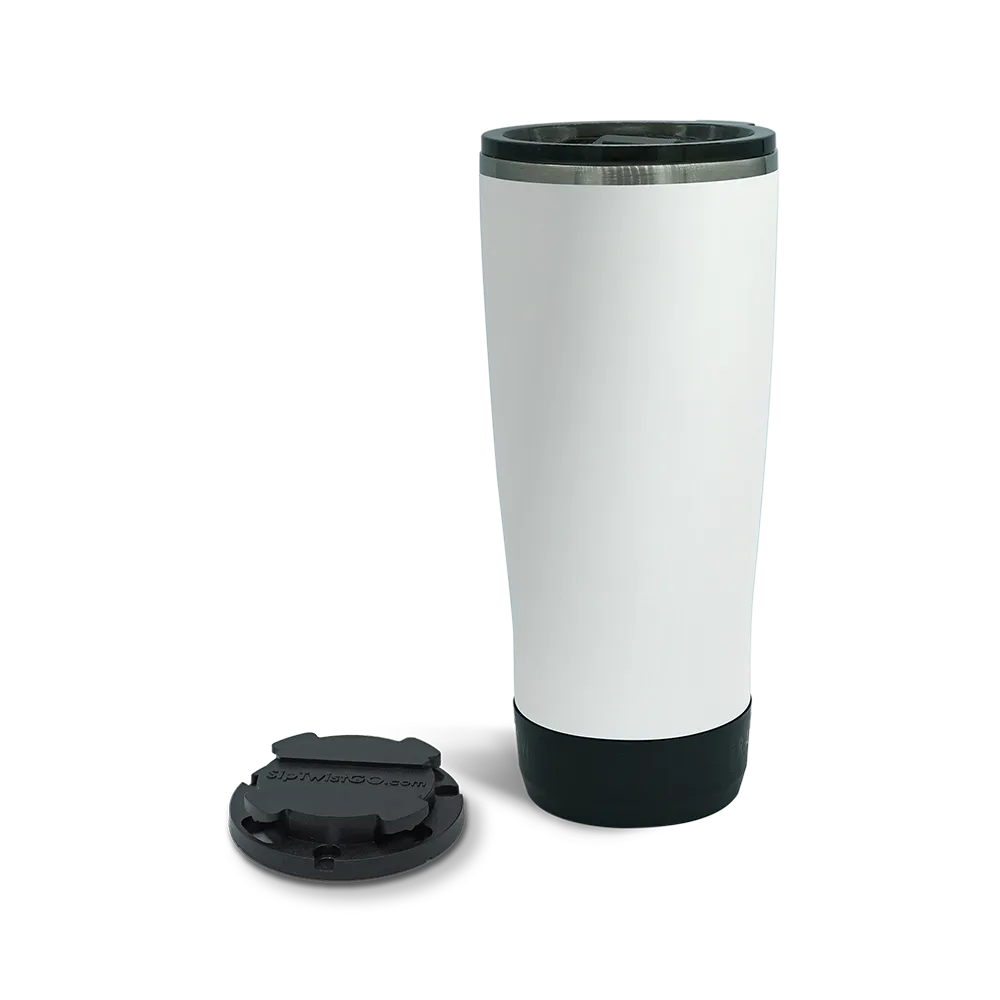 TwistLock Attachable Mini Disc Cup Holder and 22oz Insulated Tumbler in Summit White combo Pack.