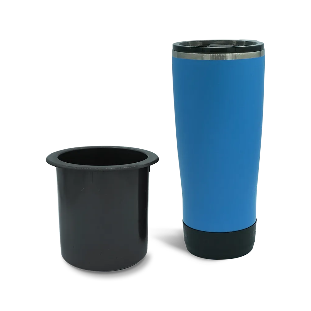 Secure Boat Cup Holder Replacement and 22oz Insulated Tumbler in Crater Lake Blue combo Pack.