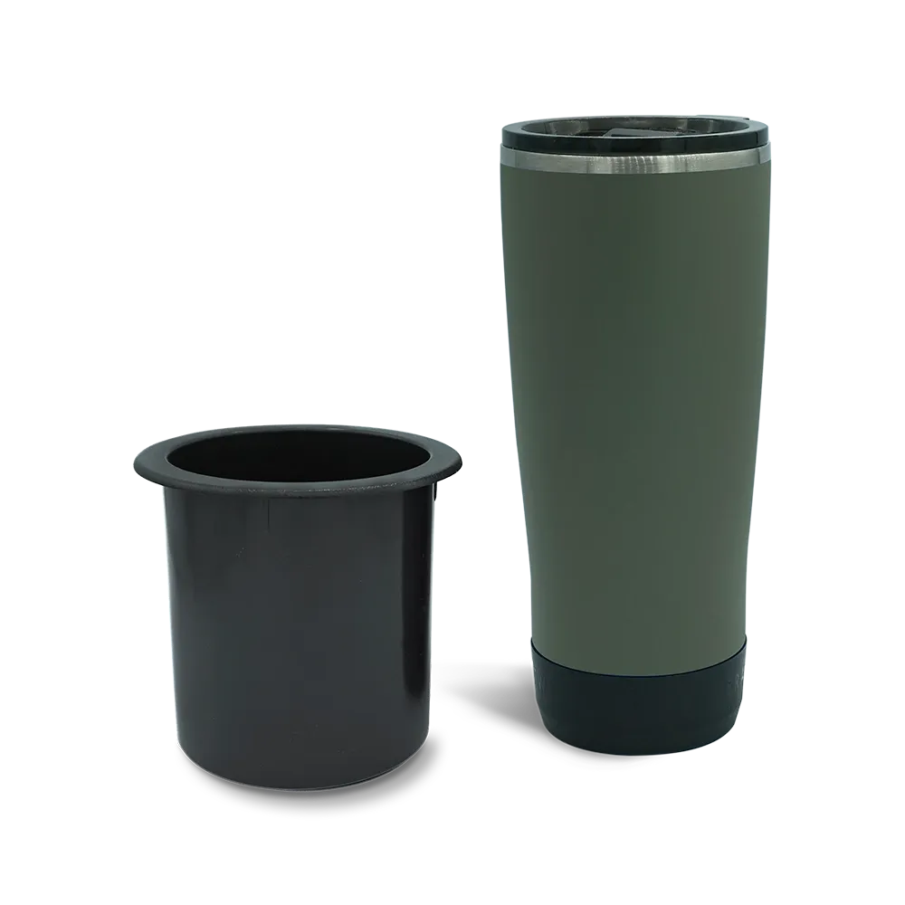 Secure Boat Cup Holder Replacement and 22oz Insulated Tumbler in Trailhead Green combo Pack.