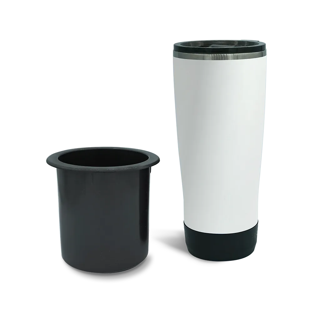 Secure Boat Cup Holder Replacement and 22oz Insulated Tumbler in Summit white combo Pack.