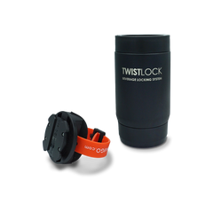 Insulated can cooler with bar mount locking cup holder for rafts combo pack.