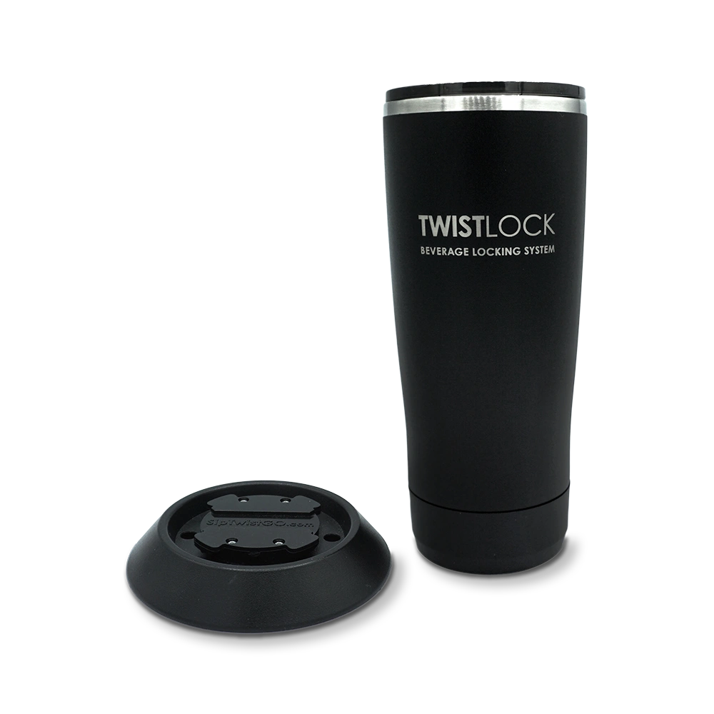 22oz double wall insulated tumbler combo pack with flat mount attachable locking cup holder.