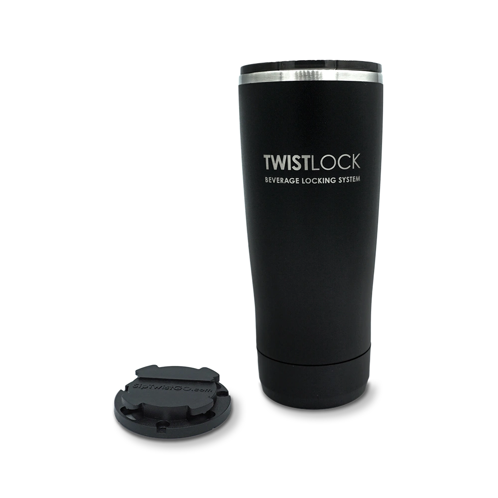 22oz double wall insulated tumbler combo pack with mini disc locking base cup holder.