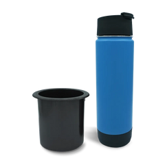 Secure Boat Cup Holder Replacement and 20oz Insulated Canteen in Crater Lake Blue combo Pack.