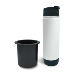 Secure Boat Cup Holder Replacement and 20oz Insulated Canteen in Summit White combo Pack.