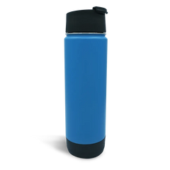 Close up stainless steel insulated TwistLock 20oz Canteen in Crater Lake Blue