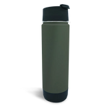 Close up stainless steel insulated TwistLock 20oz Canteen in Trailhead Green