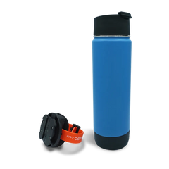 Secure Bar Mount Cup Holder and 20oz Insulated Canteen in Crater Lake Blue combo Pack.