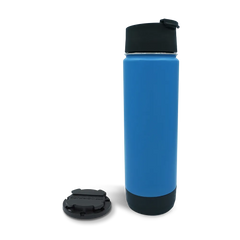 TwistLock Attachable Mini Disc Cup Holder and 20oz Insulated Canteen in Crater Lake Blue combo Pack.