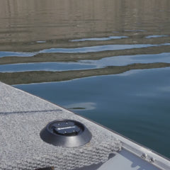 Showcasing the secure flat mount cup holder on a boat with the TwistLock Tumbler.